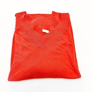 J. Jill Orange Long Sleeve V-Neck Sweater Size XL